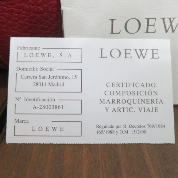 LOEWE Vintage Cherry Red Pebbled Calfskin Leather Crossbody Bag 8.5x10